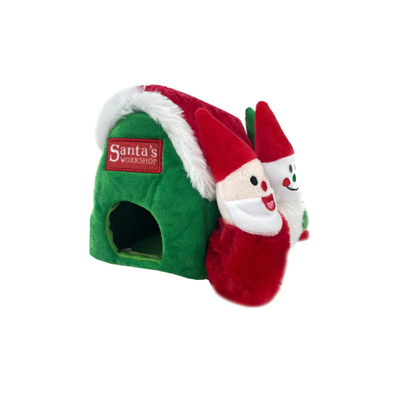 Snuggle Friends Christmas Burrowing Santa House green wiht toys, pet essentials warehouse