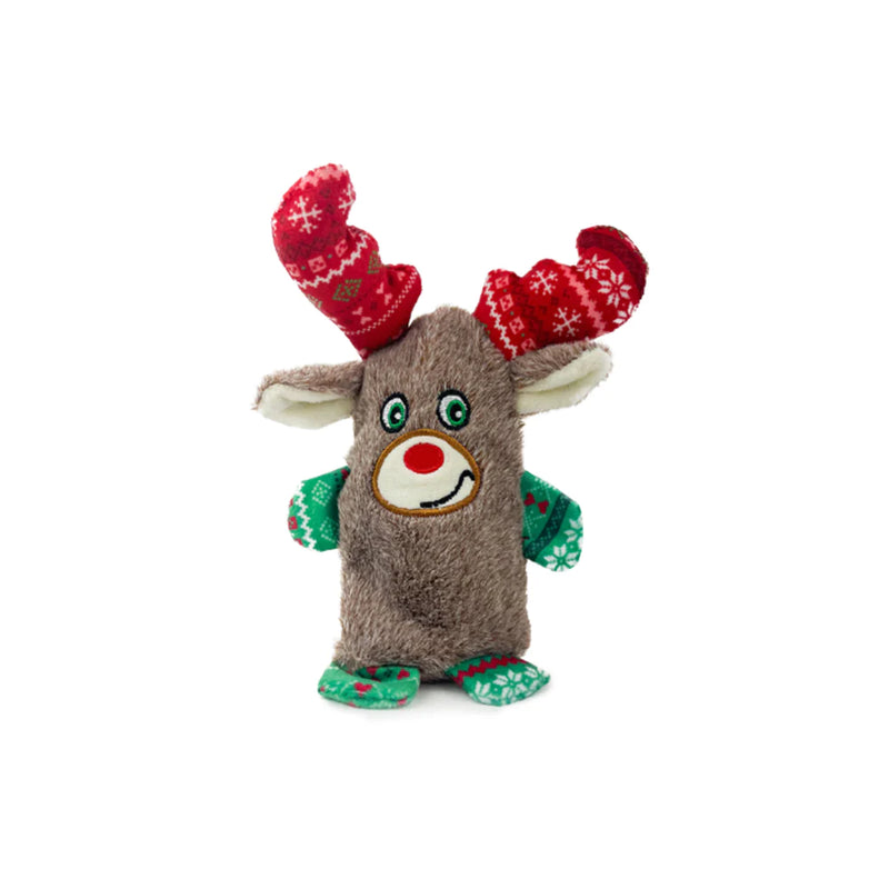 Snuggle Friends Christmas Plush Moose with squeaker, pet essentials warehouse