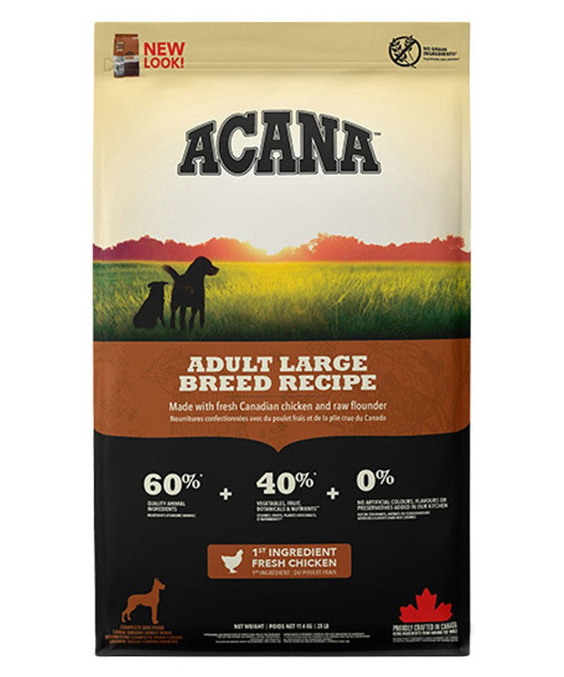 Acana Adult Large Breed 17kg bag, pet essentials warehouse, pet city nz, acana grain free dog food