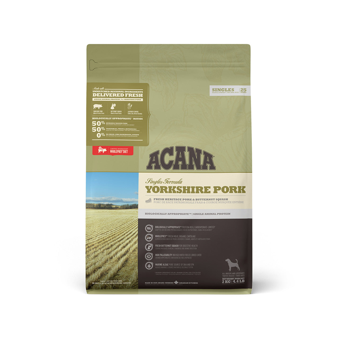 Acana Singles Yorkshire Pork 2kg bag, pet essentials warehouse