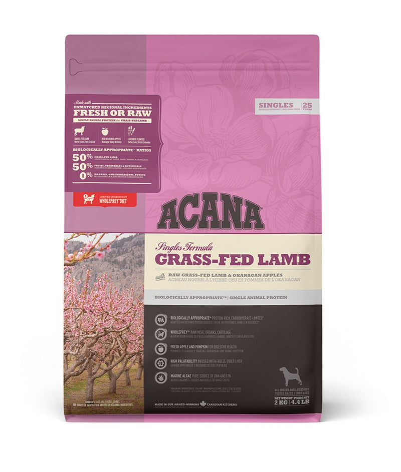 Acana Singles Grass-Fed Lamb Dry Dog Food 2kg, pet essentials warehouse