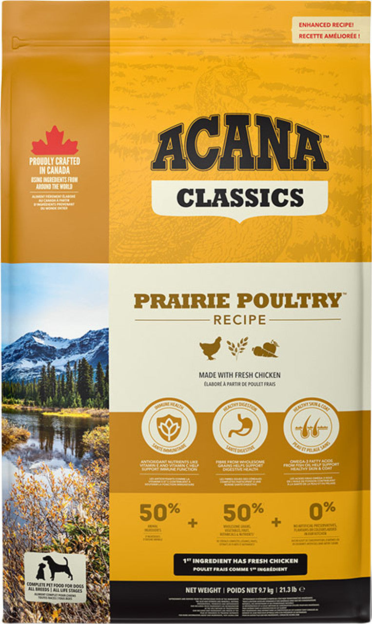 Acana Prairie Poultry Recipe Dry Dog Food 9.7kg bag, pet essentials warehouse