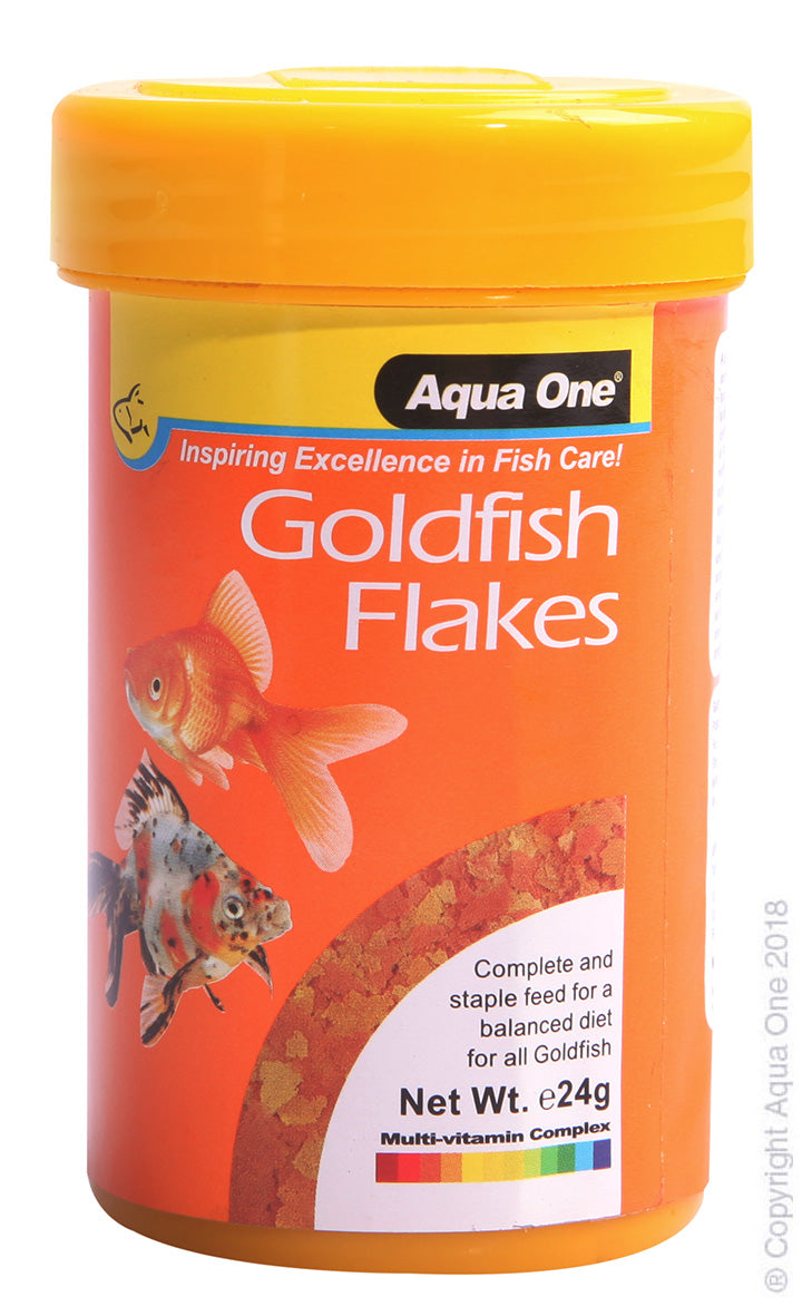 Aqua One Goldfish Flakes Fish Food 24g, Pet Essentials Warehouse