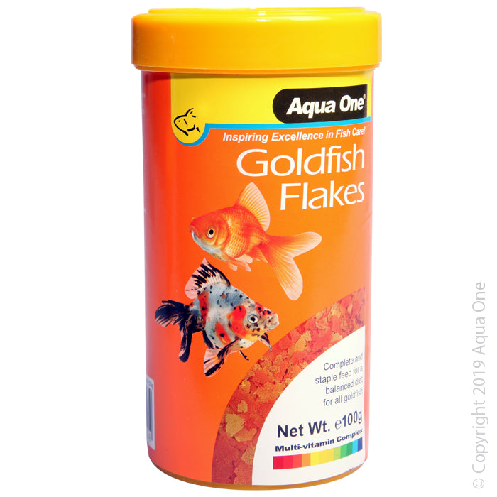 Aqua One Goldfish Flakes Fish Food 100g, Pet Essentials Warehouse