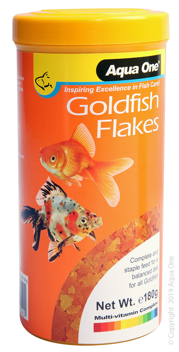 Aqua One Goldfish Flakes Fish Food 180g, Pet Essentials Warehouse