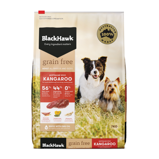Black Hawk Grain Free Adult Kangaroo Dry Dog Food 7kg, Pet Essentials Warehouse