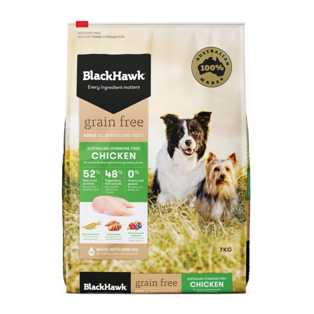 Black Hawk Grain Free Adult Chicken Dry Dog Food 7kg, Pet Essentials Warehouse