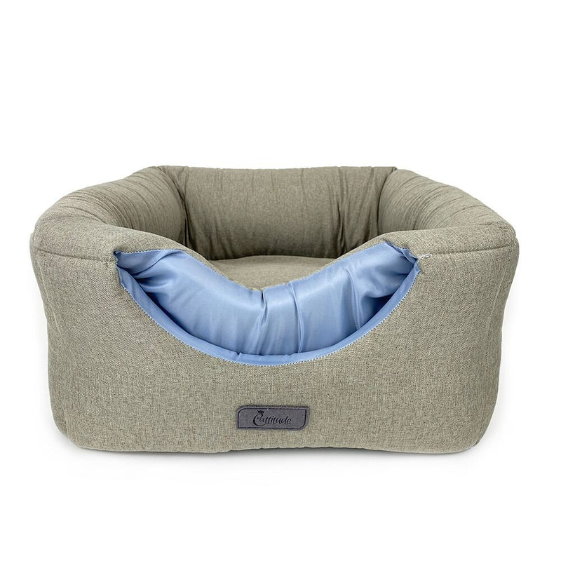 Cattitude Bed Multicube Cream Small pushed into a bed, pet essentials warehouse