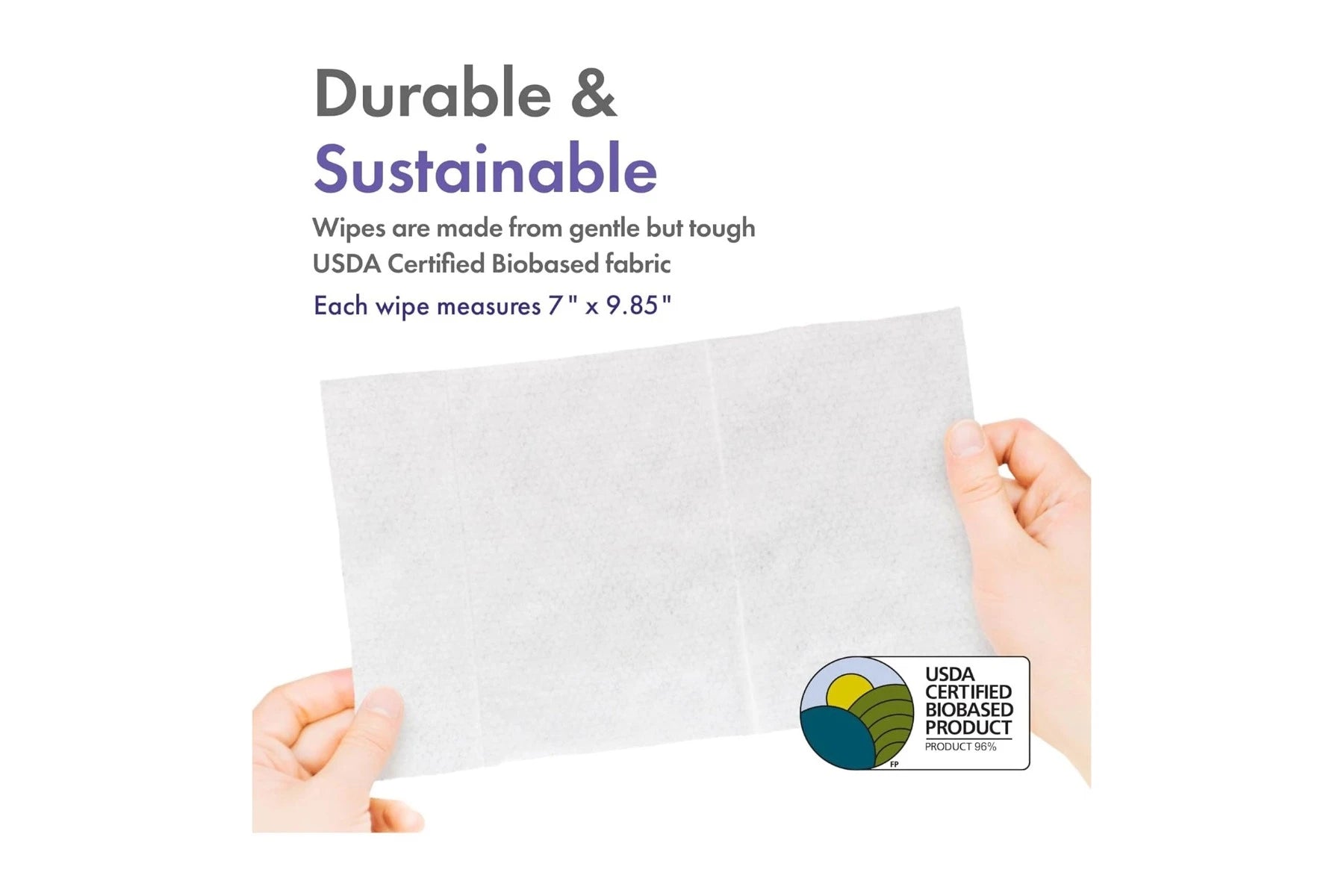 Petkin Plant Based Wipes Lavender wipe size, pet essentials warehouse