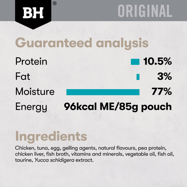 Black Hawk Original Adult Chicken & Tuna in Gravy Wet Cat Food, Tuna and chicken adult cat wet food, Guaranteed Analysis, Pet Essentials Warehouse