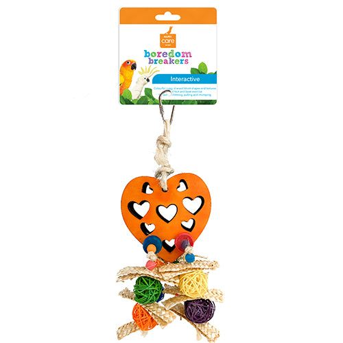 Avian Care Heart Interactive Bird Toy, Bird toy, Toy for birds, Interactive toy for birds, boredom toy for birds, Pet Essentials warehouse