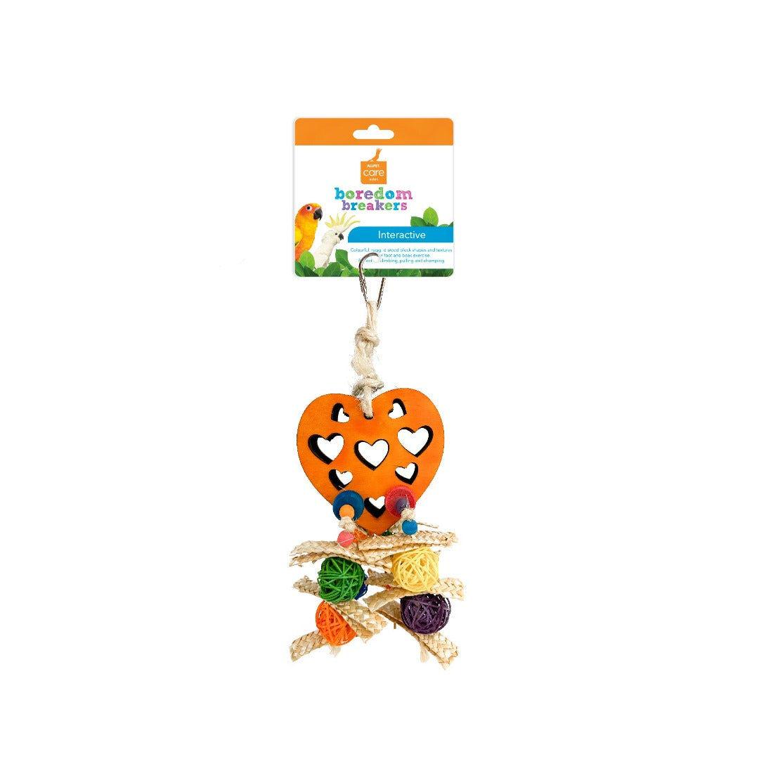 Avian Care Heart Interactive Bird Toy, Bird toy, Toy for birds, Interactive toy for birds, boredom toy for birds, Pet Essentials warehouse