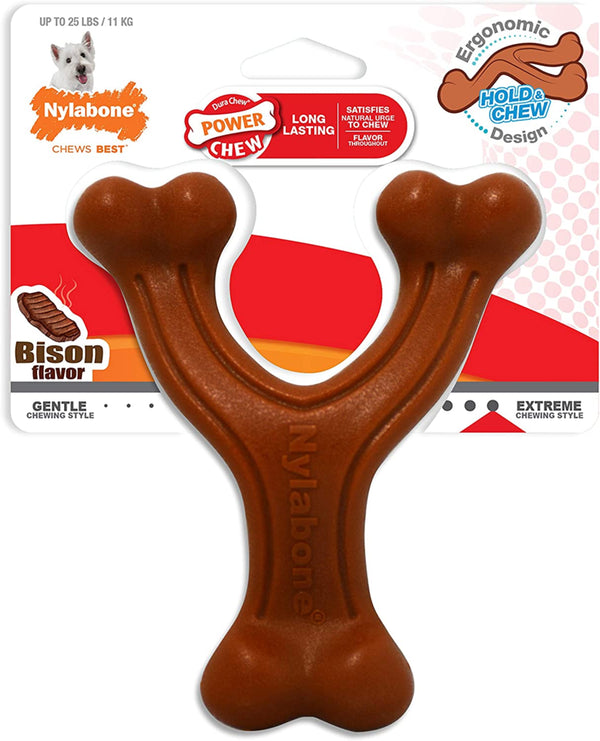 Nylabone Dura Chew Wishbone Bison small, chew dog toy, Bison flavor, Pet Essentials Warehouse