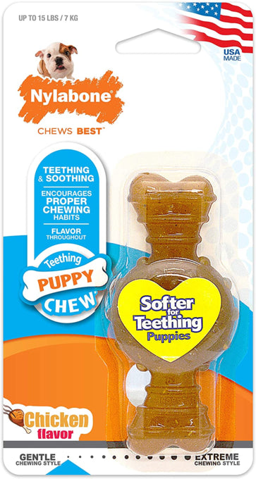 Nylabone Puppy Ring Bone Dog Toy, Chicken chew puppy, Pet Essentials Warehouse