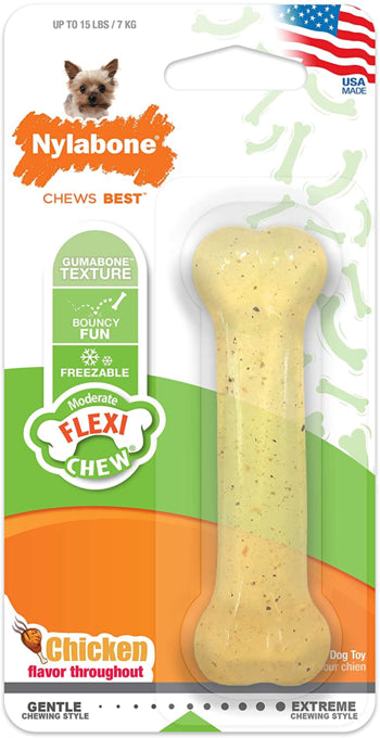 Nylabone Flexi Chew Chicken Chew Dog Toy XS, Nylabone dog toys, pet essentials warehouse