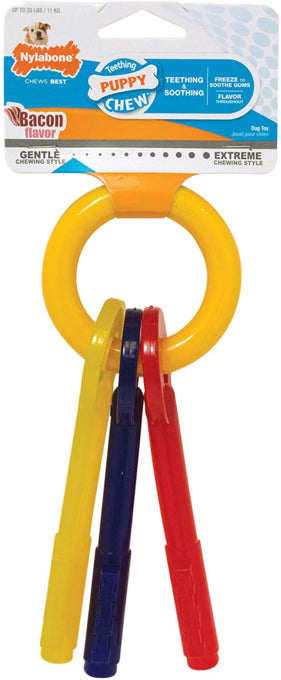 Nylabone Puppy Chew Teething Keys Dog Toy Small, Puppy chew toys, pet essentials warehouse