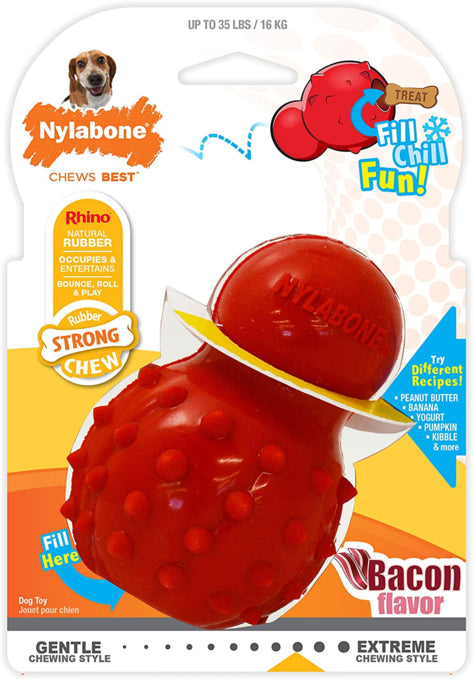 Nylabone Strong Stuffable Rhino Chew Cone Dog Toy, Medium Dog Che, Fill Stuff and Chill, Pet Essentials Warehouse