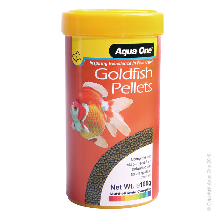Aqua One Goldfish Pellet Fish Food 190g, 2mm pellet fish food, pet essentials warehouse