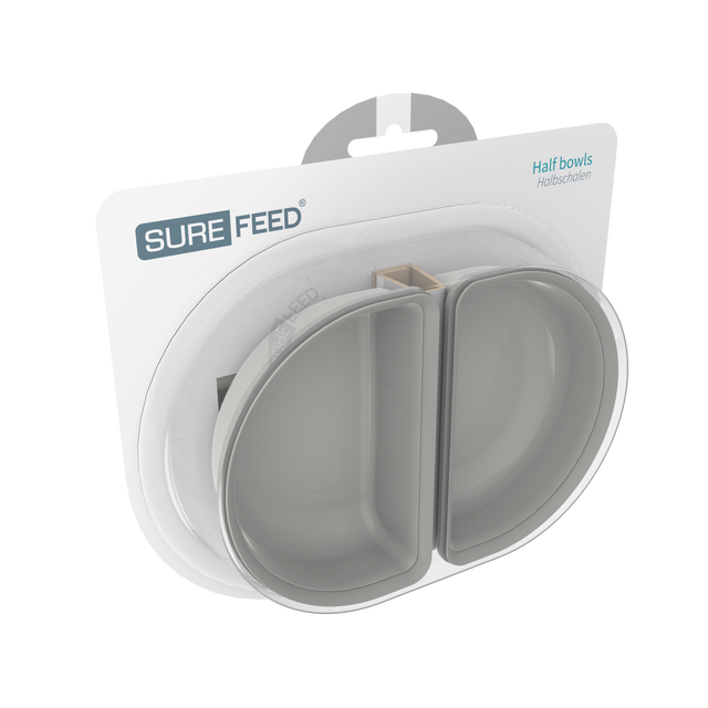 SureFeed Connect Half Bowl Pack of Two grey, surefeed microchip replacement bowl, Pet essentials Warehouse 