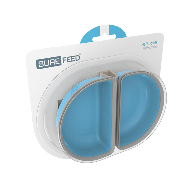 SureFeed Connect Half Bowl Pack of Two blue, surefeed microchip replacement bowl, Pet essentials Warehouse 
