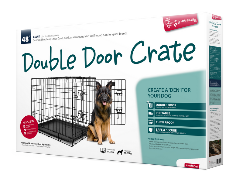 Yours Droolly Double Door Giant Dog Crate 48 inch , Pet Essentials Warehouse, Pet City