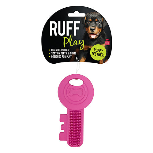 Ruff Play Rubber Puppy Teething Key, Puppy teething toy, Teething key for puppies, Ruff play dog toys, Pet Essentials Warehouse