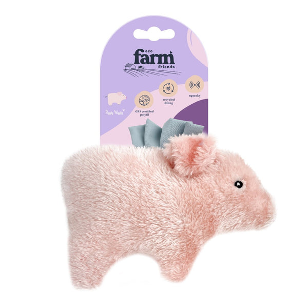 Eco Farm Friends Piggly Wiggly Dog Toy, recycled dog toys, pet essentials warehouse