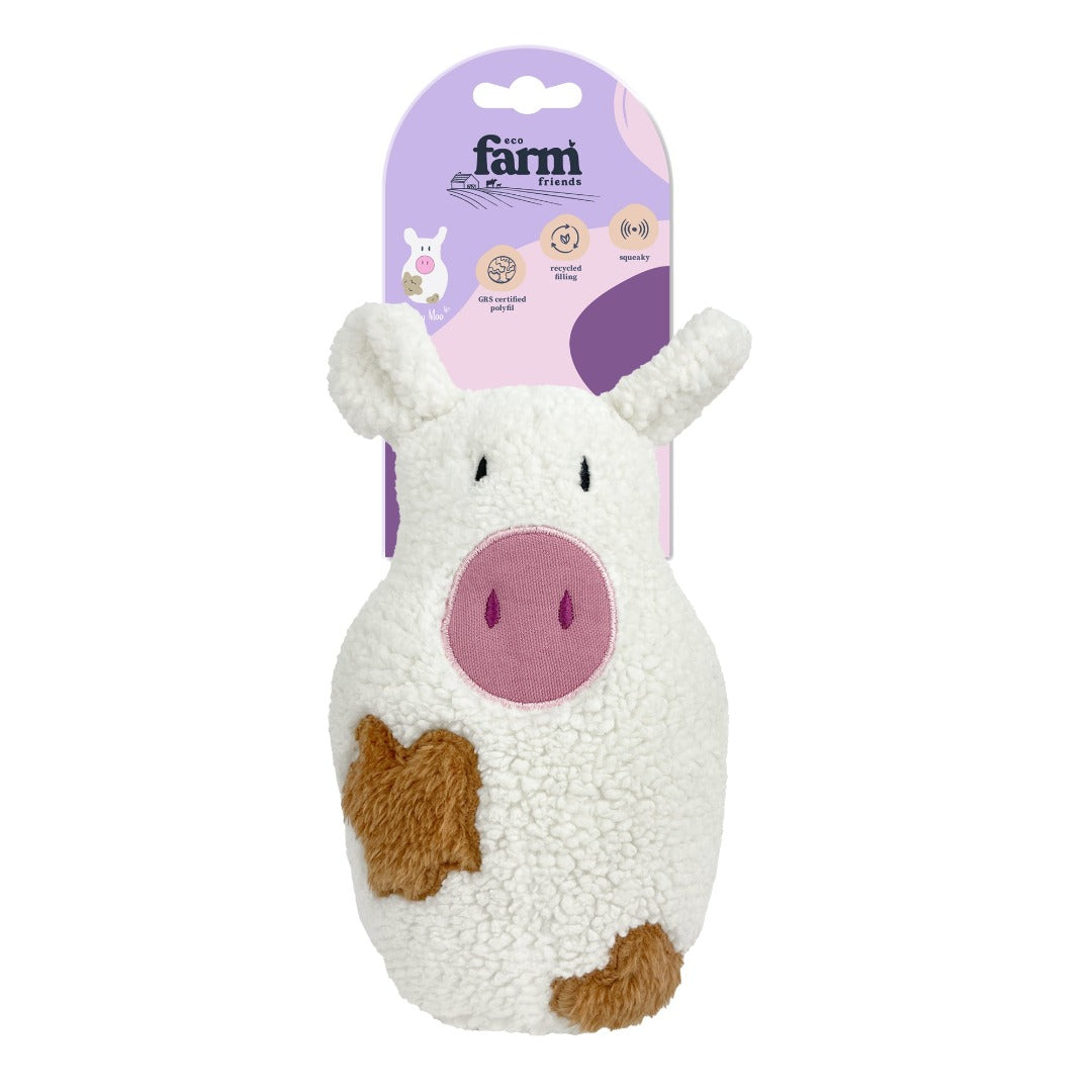 Eco Farm Friends Maisy Moo Dog Toy, Pet Essentials Warehouse, recycled dog toys cow