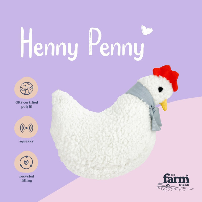 Eco Farm Friends Henny Penny GRS certified recycled dog toy, pet essentials warehouse
