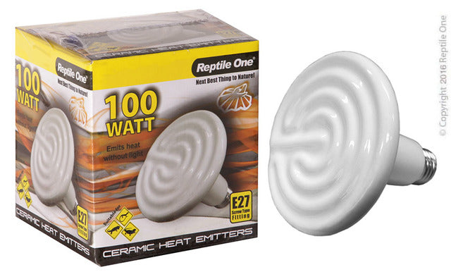 Reptile One Heat Lamp Ceramic 100Watt, E27 reptile lamp, Pet Essentials Warehouse