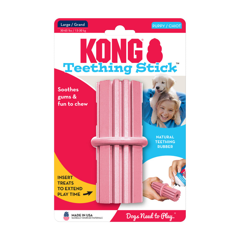 Kong Puppy Teething Stick large pink colour, pet essentials warehouse