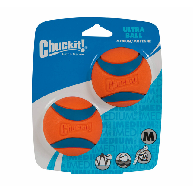 Chuckit Ultra Ball 2 Pack medium, pet essentials warehouse