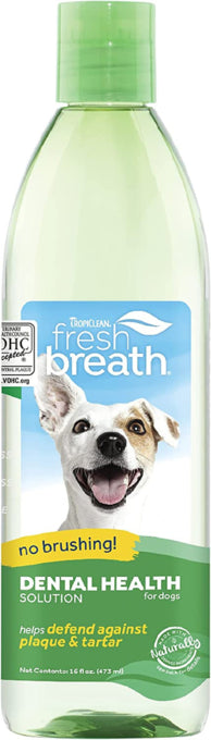 TropiClean Fresh Breath Dental Health Solution For Dogs, Dental Solution for dogs, Tartar Control in dogs, Fresh Breath for dogs, Water solution for dogs, Pet Essentials Warehouse  