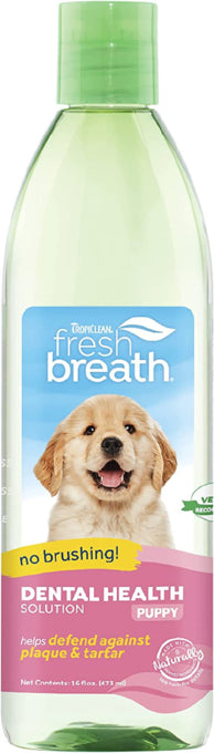 TropiClean Fresh Breath Dental Health Solution for Puppies, No Brushing dental soultion, Tartar control for dogs, Puppy Dental, Pet Essentials Warehouse