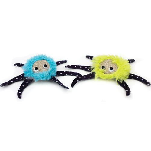 Pounce N Play Colour Spider Twin Pack, Spiders cat toys, cat and kitten toys, Pet Essentials Warehouse