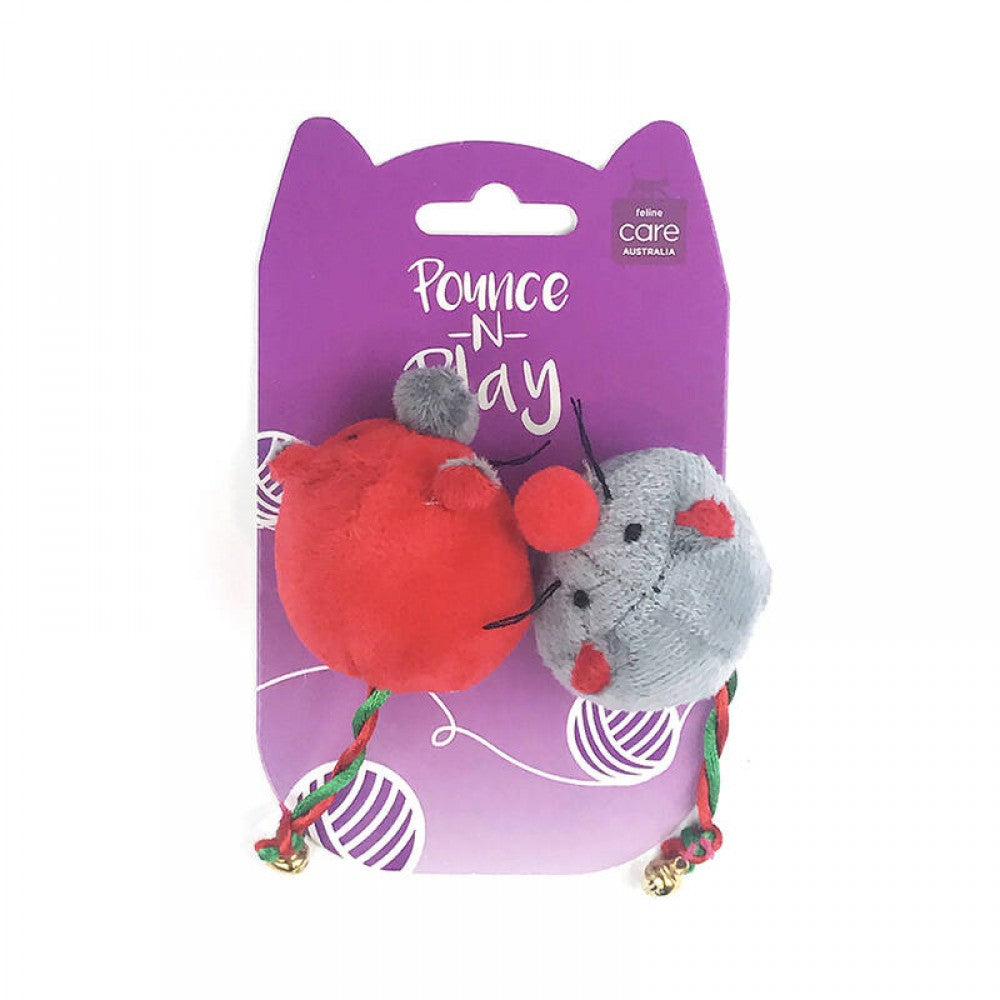 Allpet Cat Toy 2 Mouse Set With Bell On Tail, cat toy, mouse pack of two for cats, Pet Essentials Warehousr