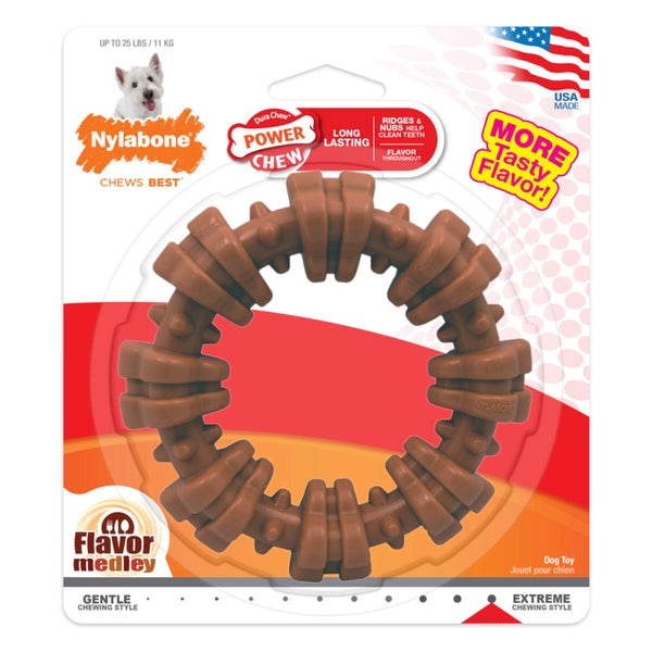Nylabone Dura Chew Textured Ring, front of package small, Pet Essentials Warehouse