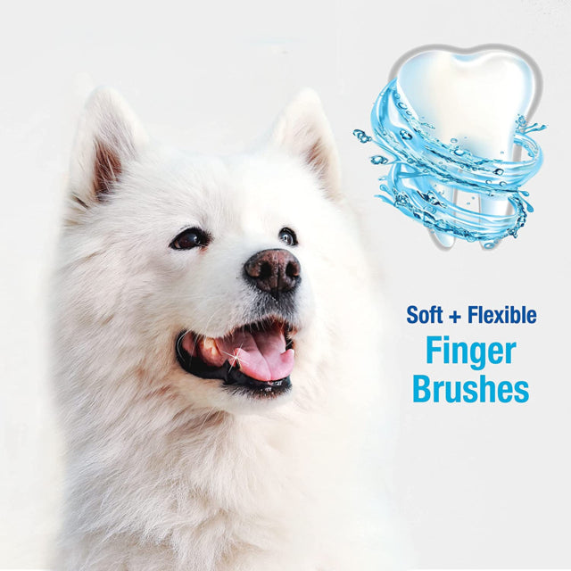 Nylabone Advanced Oral Care Finger Brush 2pk, Cleans teeth, finger brushes, Dental care, Pet Essentials Warehouse, Poster