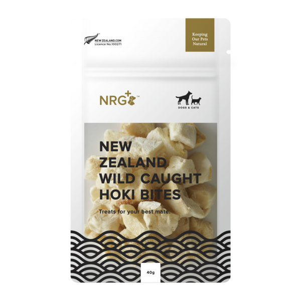 NRG Freeze Dried Bites NZ Hoki Bites, Cat and dog treats, newzealand made dog treats, Pet Essentials Warehouse