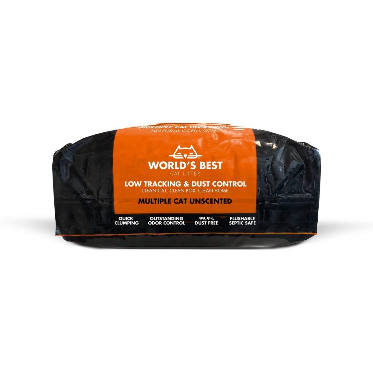 World's Best Cat Litter Low Tracking & Dust Control bottom of bag, 99.9% dust free cat litter, pet essentials warehouse