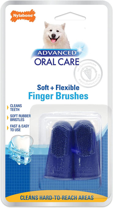Nylabone Advanced Oral Care Finger Brush 2pk, Cleans teeth, finger brushes, Dental care, Pet Essentials Warehouse