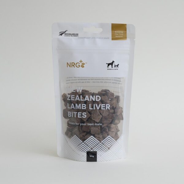 NRG Freeze Dried Bites NZ Grass Fed Lamb Liver, Cat and Dog Treat, Freeze dried pet treat, NewZealand made, Pet Essentials Warehouse