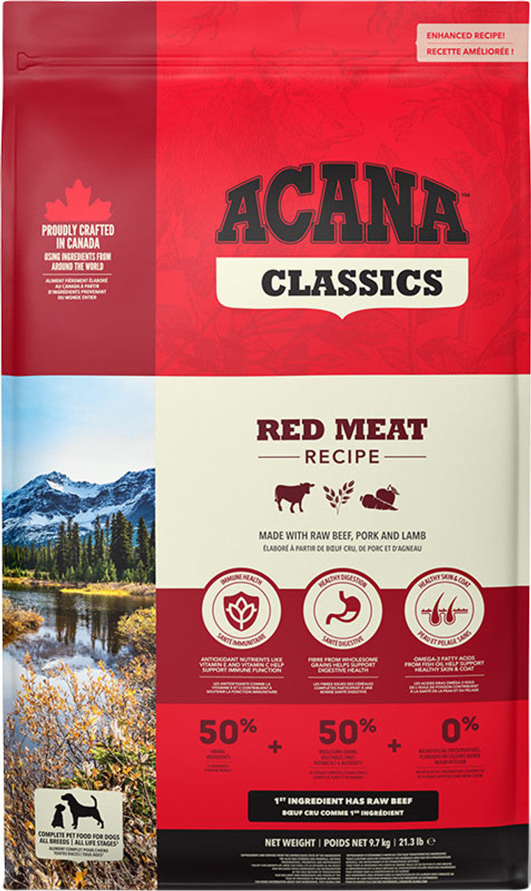 Acana Red Meat Recipe Dry Dog Food 9.7kg, pet essentials warehouse