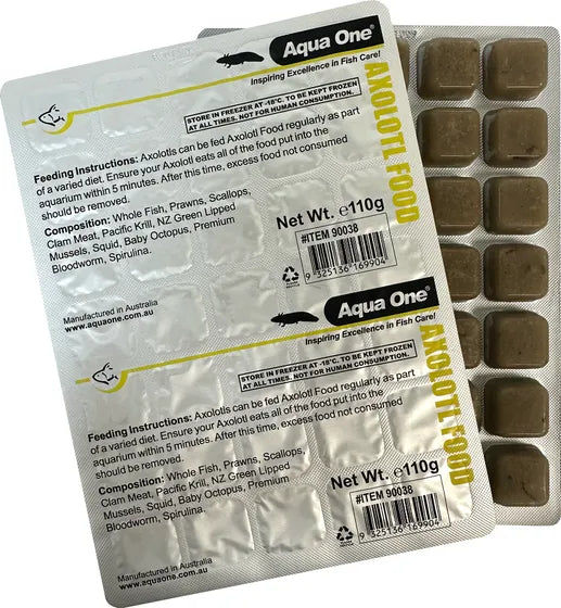 Aqua One Axolotl frozen food, axolotl food, frozen axolotl food, Pet Essentials Warehouse