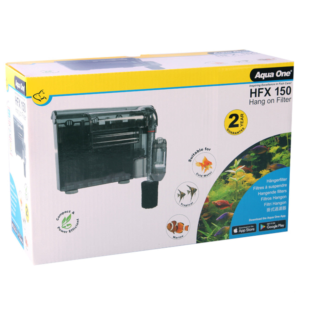 Aqua One HFX 150 Hang On Filter 500L/HR in a box, Pet Essentials Warehouse