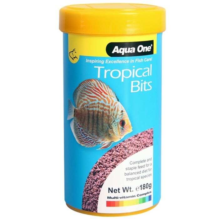 Aqua One Tropical Bits Fish Food 180g, Pet Essentials Warehouse