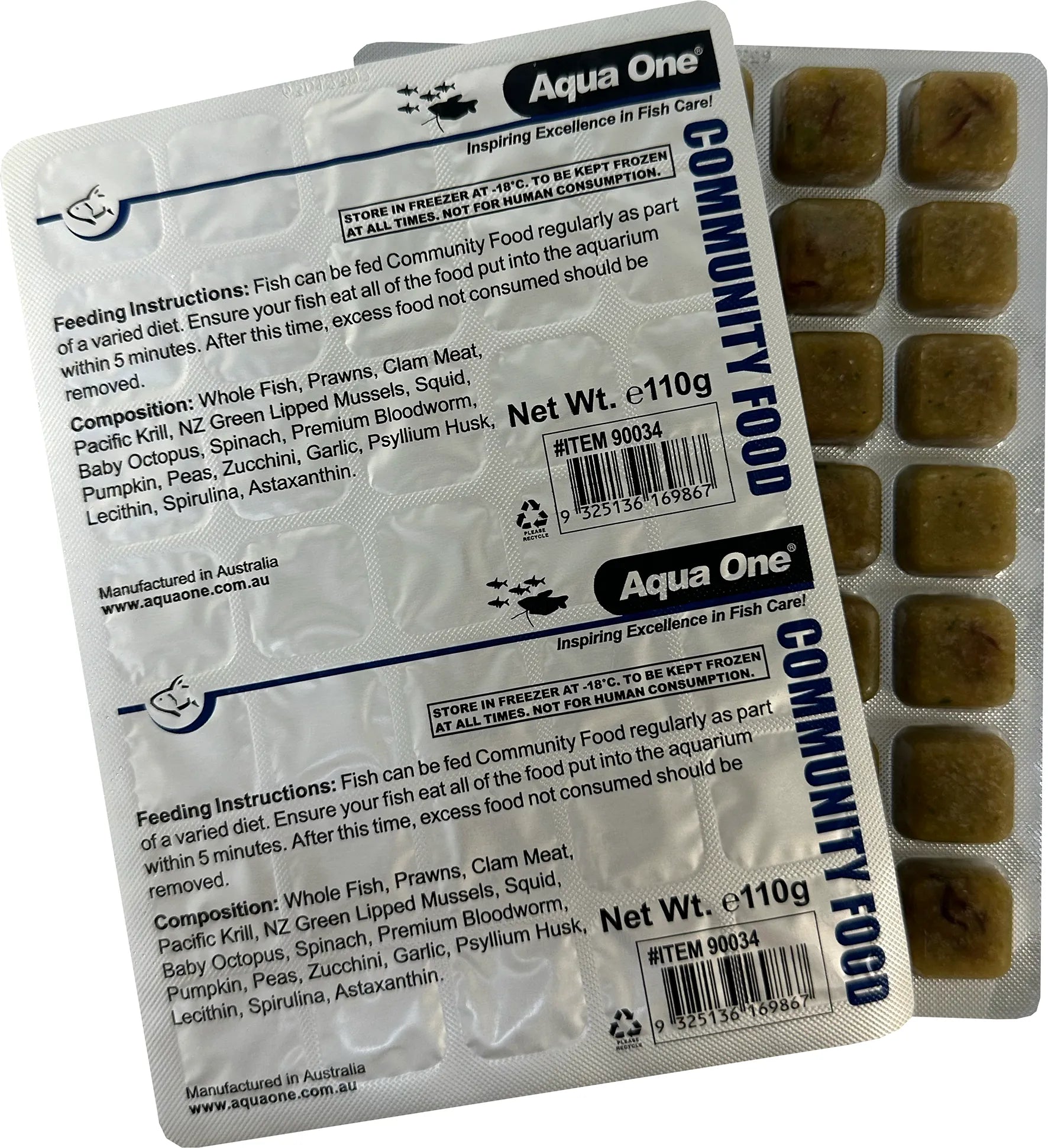 Aqua One community frozen food, Frozen food, Community fish food, Pet Essentials Warehouse