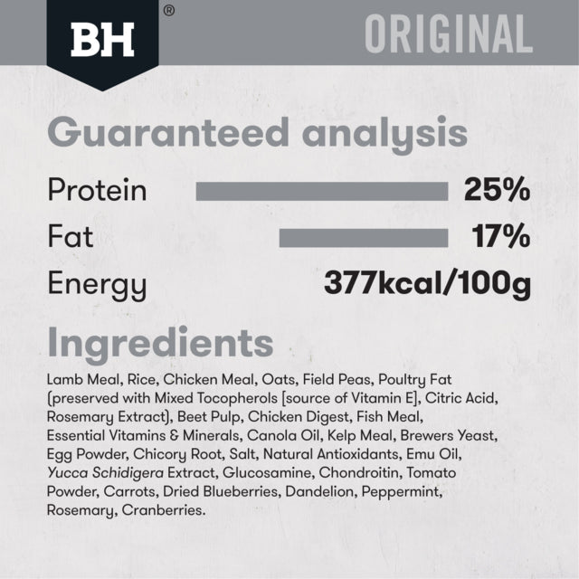 Black Hawk Original Adult Lamb & Rice Dry Dog Food, Guaranteed Analysis, Pet Essentials Warehouse 