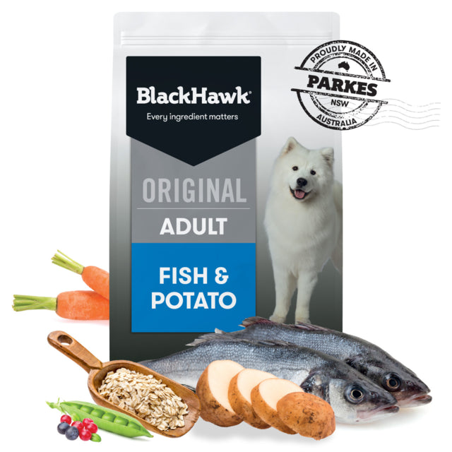 Black Hawk Original Adult Fish & Potato Dry Dog Food, Fish dog food, Fish food for dogs, Pet Essentials Warehouse