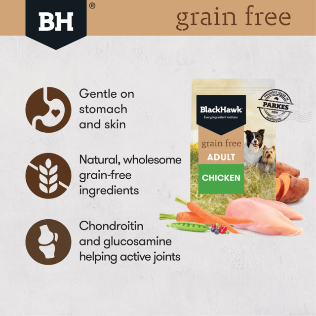 Black Hawk Grain Free Adult Chicken Dry Dog Food, Grain Free dog food, Pet Essentials Warehouse